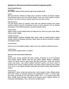 Syllabus for Electronics and Communication Engineering pdf