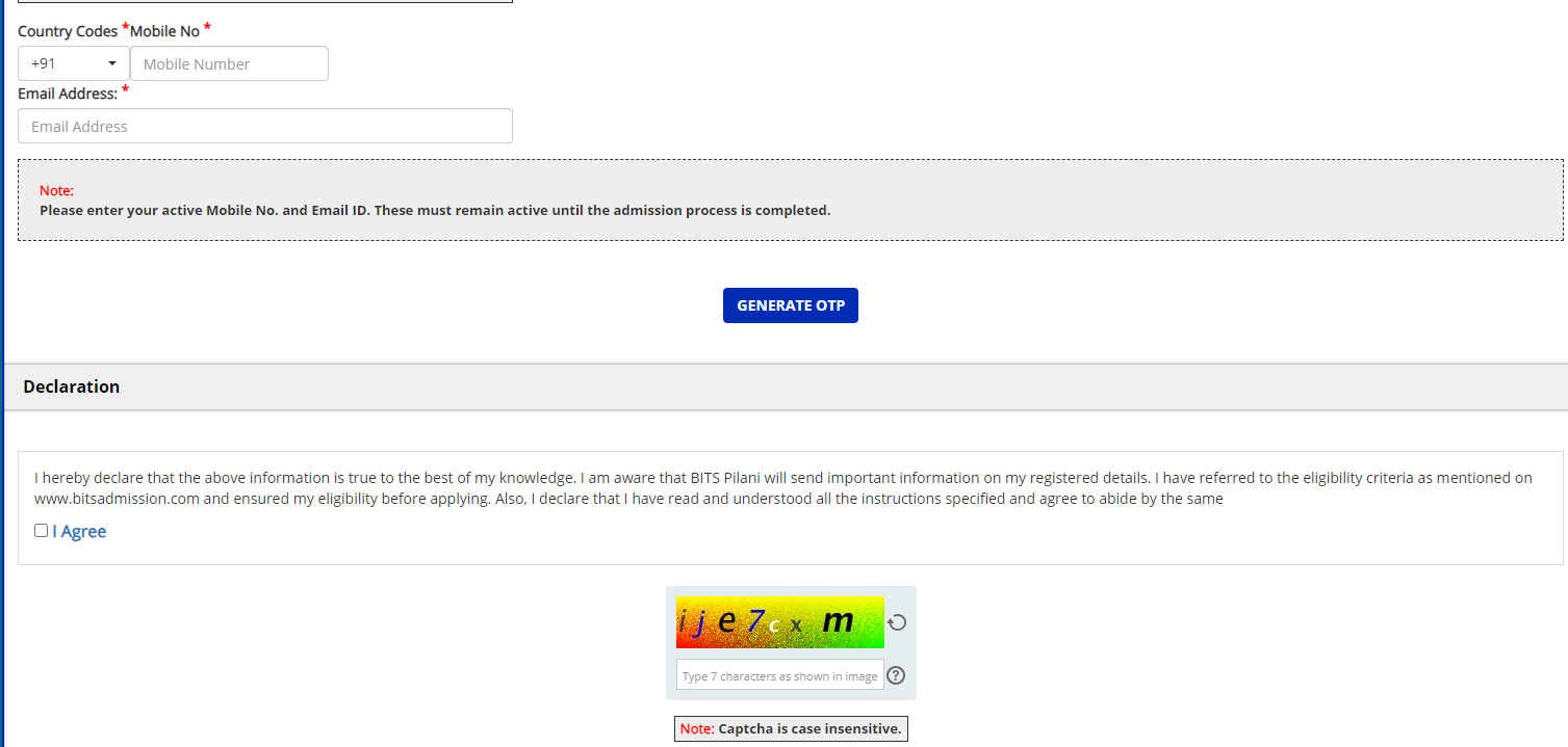 bitsat application form 2