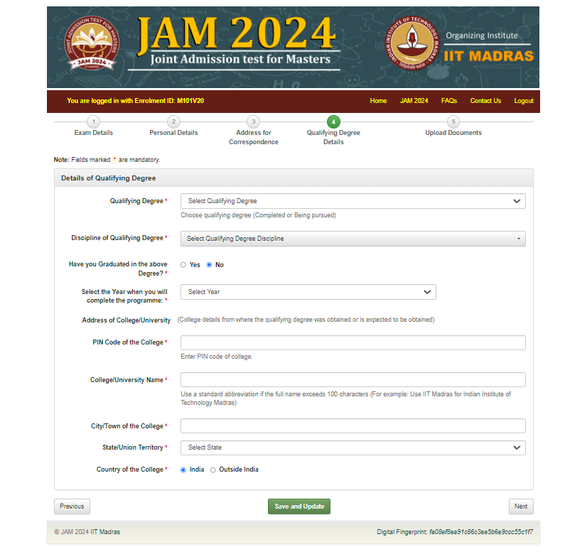 iit jam application form 4